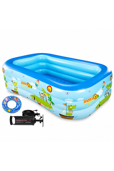 Rovitech Piscină gonflabilă dreptunghiulară pentru copii de peste 3 ani, bază...