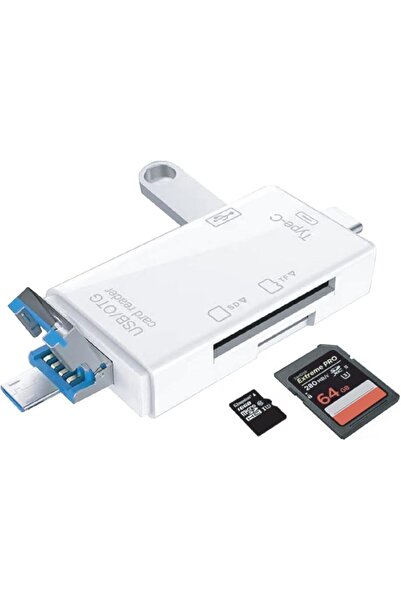 Yıldızan Adaptor cititor de carduri TAMGÜN 6 în 1, Multi-USB, OTG, Card SD, C...
