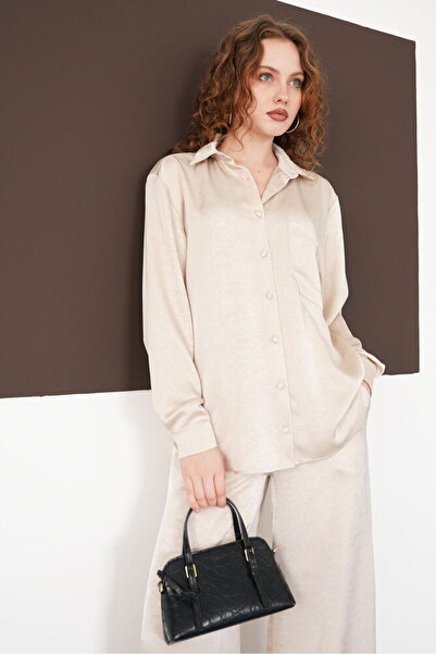 VERYMODA Long Sleeve Shirt - Stone |   F2101