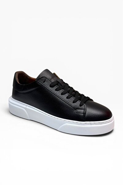 beraat Brt Lf-050-26 Genuine Print Leather Anatomical Men's Sneaker Black White