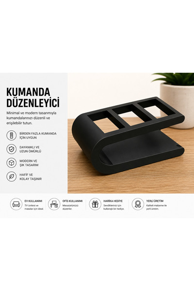 Sadık Pazar Modern Kumanda Düzenleyici Standı – Masaüstü Kumanda Organizeri