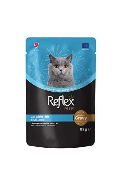 REFLEXX طعام رطب للقطط بنكهة السمك الابيض في المرق 85غ