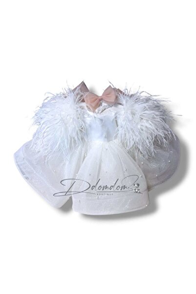 Domdom Boutique Rochița Raisa manecă scurtă cu pene