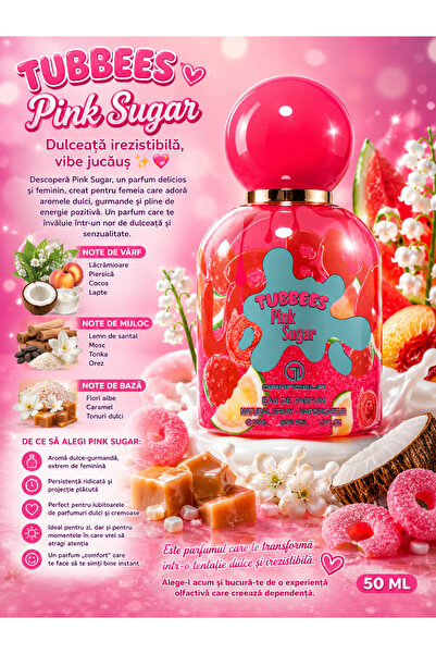 Tubbees Arabic Women's Perfume Pink Sugar 50ML, Sweet Gourmet with Caramel, C...