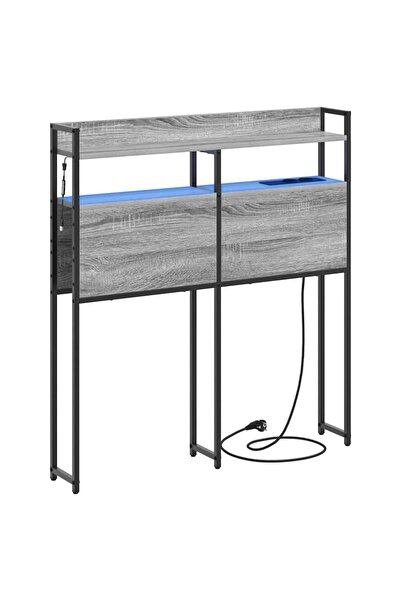 vidaxl Tăblie de depozitare cu raft sonoma gri 80 cm Lemn compozit