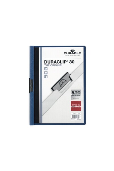 Durable Dosar din PVC cu clemă metalică Duraclip Original 30, albastru