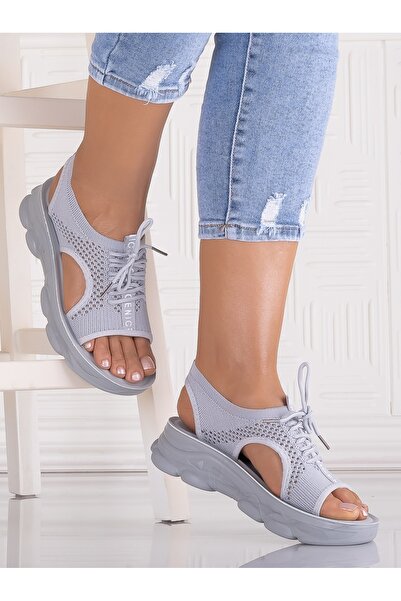 Botinelli Women's Grey Arizona Sandals Made of Textile Material, Size 37
