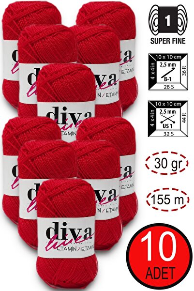 Diva İplik ديفا إيتامين 15 أحمر (عبوة من 10 قطع)