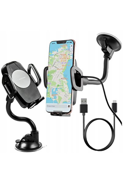 BLASHORN Suport auto flexibil pentru telefon cu încărcător wireless 10W, negr...