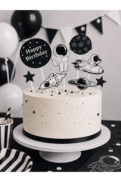 Magique Party Astronot Temalı Pasta Süsü - 8 Parça