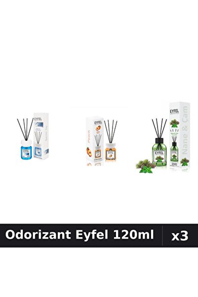 Eyfel Set 3 Odorizante Camera cu Betisoare 120ml - Cool Water, Piersica, Pin ...