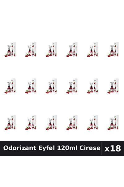 Eyfel Set 18 Odorizant Camera cu Betisoare - Aroma Cirese, Parfum Intens 120ml