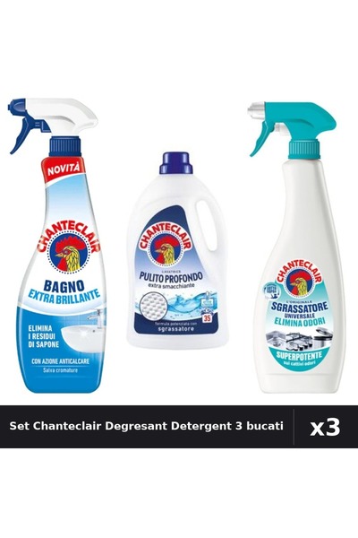 Chanteclair Set 3 Degresant și Detergent 625ml - 1575ml 35 Spalari - Curatenie