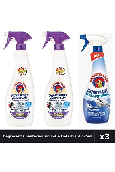 Chanteclair Set 3 Degresant Universal 600ml + Detartrant 625ml - Mosc Alb, La...