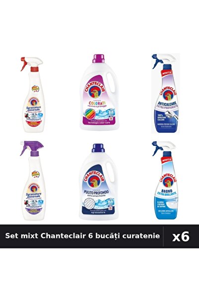 Chanteclair Set 6 Degresant și Detergent - 600ml, 625ml, 1575ml (35 Spălări) ...