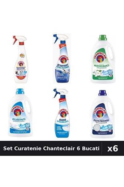 Chanteclair Set 6 Curatenie - Degresant 600ml, Detartrant 625ml, Detergent 15...