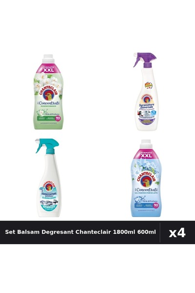 Chanteclair Set 4 Balsam și Degresant 1800ml 600ml - Mosc Alb, Lavanda, Sarur...