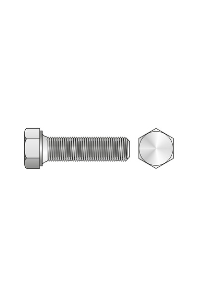 Rocast Set 2 x Surub Total Filetat Cap Hexagonal DIN 933 Otel Gr.8.8 Zincat L...