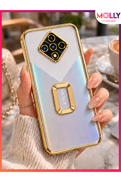 Molly İNFİNİX ZERO 8 İçin Kenarları Metalik Gold Lens Koruyuculu Lou Lazer Şe...