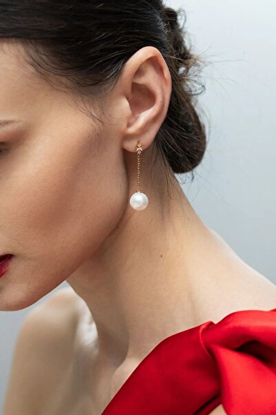 Lisa&Co. Juno Pearl Drop Gold Earrings