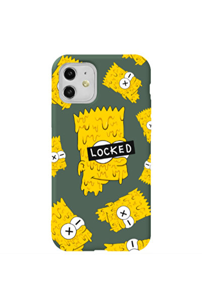 Other Apple iPhone 11 Bart Simpson Dark Green Colored Silicone TPU Θήκη