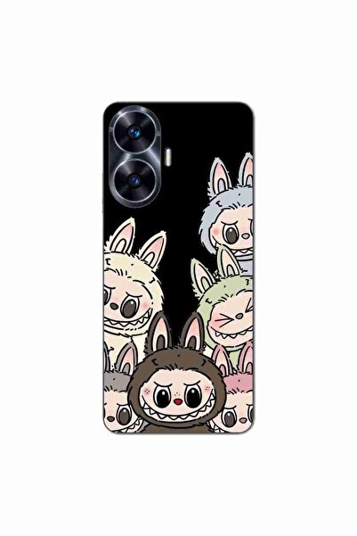 OEM Husa compatibila cu Realme C55 Silicon Gel Tpu Model Labubu Pattern Black