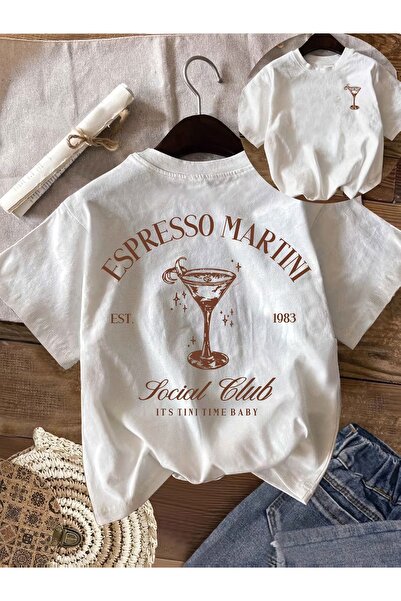 PAVRO Unisex Άνετο T-shirt με μικτό σχέδιο και στάμπα