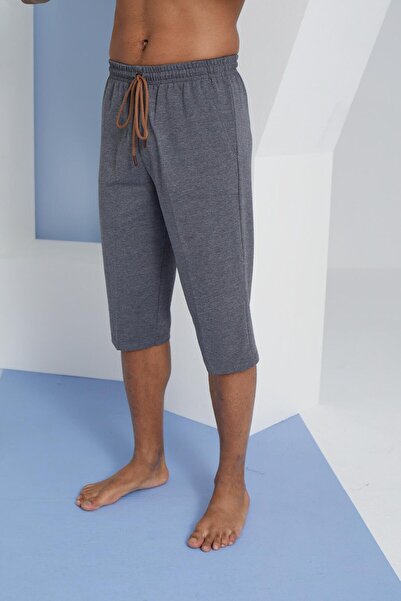 KLY 301 Pantaloni Capri subțiri pentru bărbați, din bumbac, cu șireturi și bu...