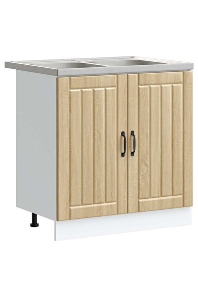 vidaxl Dulap baza chiuvetă Lucca 2 pcs Stejar Sonoma Lemn compozit