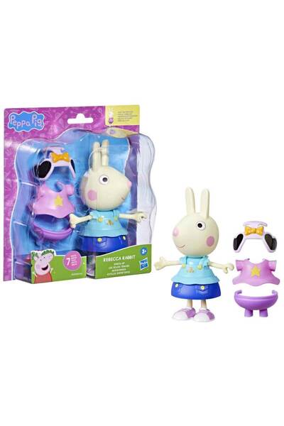 Peppa Pig ve Arkadaşları Kıyafetli Figür Seti - Rebecca Rabbit