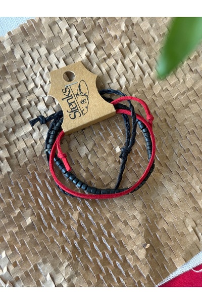 Sfenks. Wooden Bead Bracelet Set