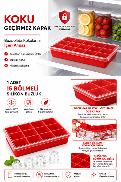 CKM silikon SİLİKON KAPAKLI BUZLUK KALIBI 15 Li