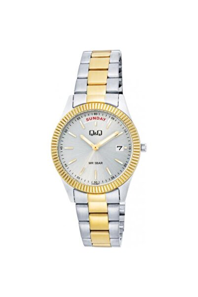 Q&Q Ρολόι Γυναικείο Δίχρωμο Stainless Steel A15A-002PY