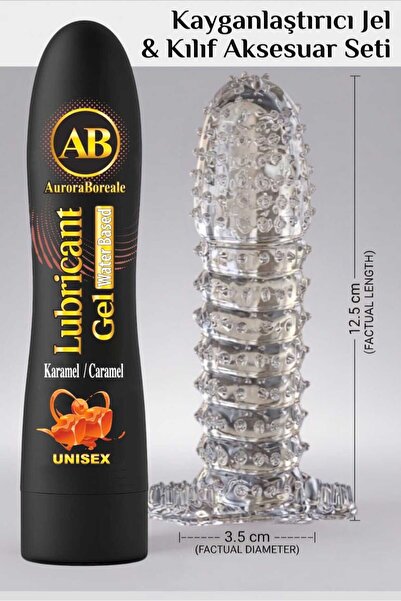 AuroraBoreale Premium 125 ML Karamelli Kayganlaştırıcı Jel Şeffaf Kılıf Tırtı...