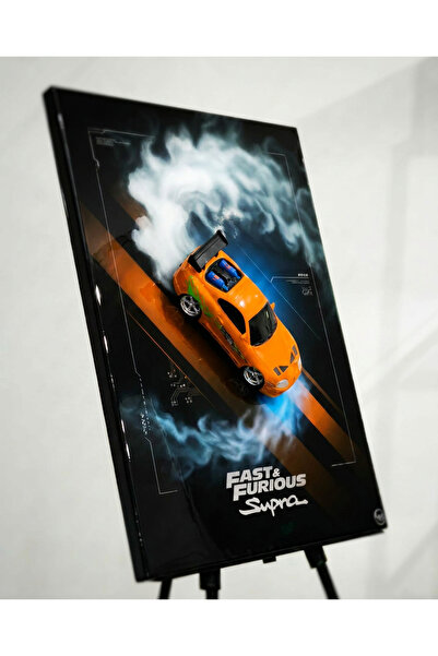 WeshLab Spor Araba Rölyef Tablo | 1:24 Model Araba | 3D Kabartmalı Lüks Duvar...