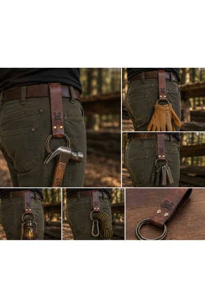 ironcaravan Deri Outdoor Askı – Çok Amaçlı Kemer Askısı Halka Çapı 55 mm