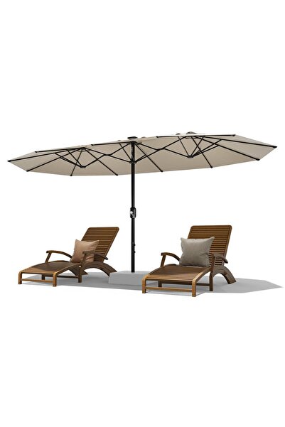 Garvee 13FT Large Double-Side Rectangular Patio Umbrella with No Base