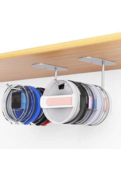 Arabest 2-Piece Tumbler Lid Organizer,Self-Adhesive or Drill-Free,Space-Savin...