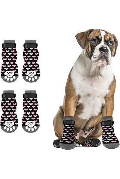Arabest 2 Pairs Dog Socks,Anti-Slip,Paw Protectors,with Grips,for Hardwood Fl...