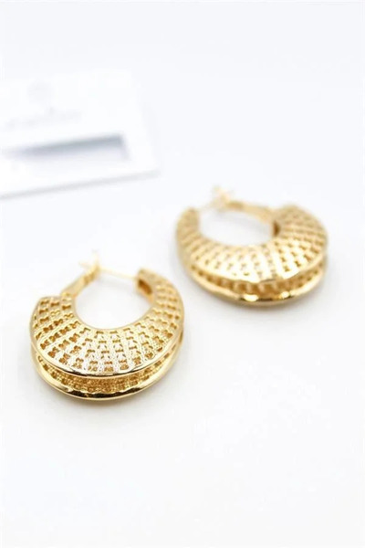 Marsilyan Nvdn- Ieg - Filigree Hoop Earrings - Gold Iegrs-Nvdn1