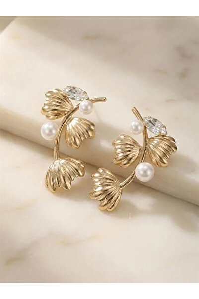 Marsilyan Nvdn- Ieg - Pearl Metal Earrings - Gold Iegrs-Nvdn1