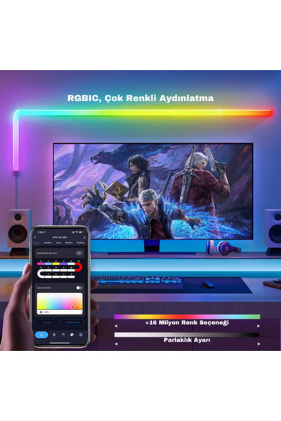 neeko Tüp Led Birleştirilebilir RGB-IC Telefon ve Kumanda Kontrollü