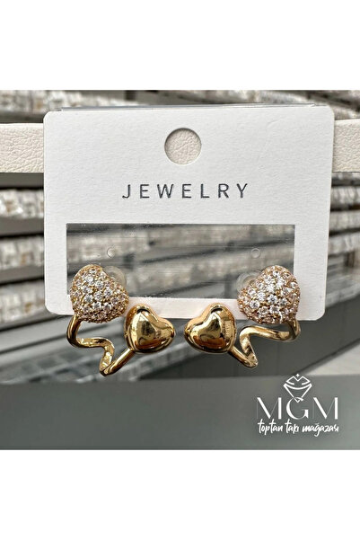 Marsilyan Nvdn- Ieg - Zircon Stone Heart Earrings Iegrs-Nvdn1