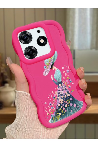Hontinga Tecno Spark 10 Pro Compatible Case Camera Protector Red Silicone Cou...