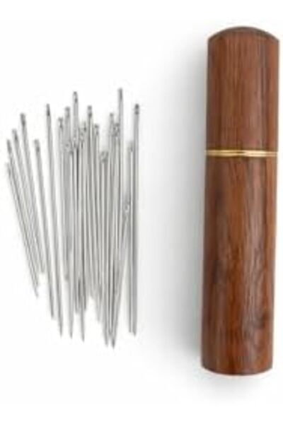 Yıldızan Terra Organic Wooden Needle Box Sewing Needle Set Different Sizes Ha...