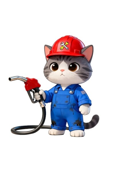 Oracal Autocolant auto drăguț și rezistent cu pisică care încărcă rezervorul,...