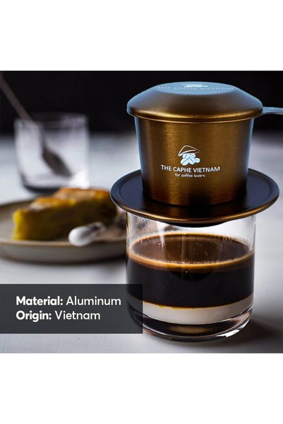 The Caphe Vietnam Vietnamese Coffee Phin Filter (Rose Gold Edition) | Aluminium Drip Coffee Maker | Traditional Slow Drip Brewer | Reusable Coffee Filter | Portable Coffee Maker