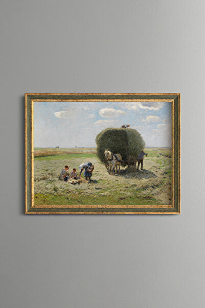epiqart Rural Harvest Scene - Vintage Patterned Frame - Slim Model