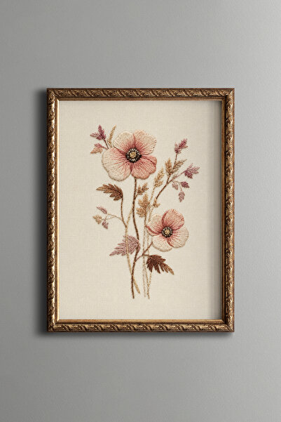 epiqart Embroidery-Look Floral Design - Vintage Patterned Frame - Thin Model