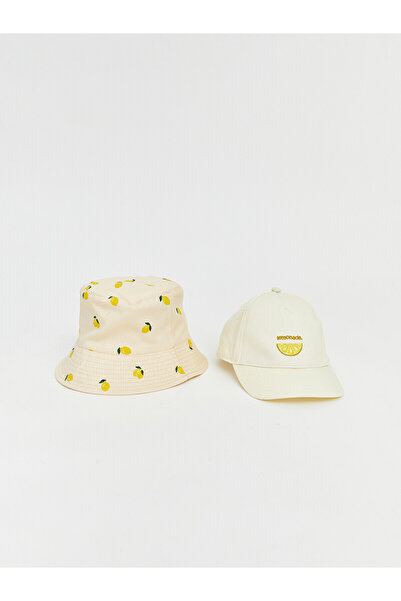 LC Waikiki Vizyon New Season Embroidered Girls' Hat Set of 2